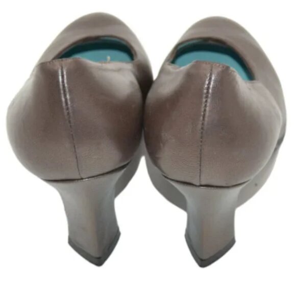 Thierry Rabotin Neutral Taupe Plum Nappa Leather Minimalist Heels Pumps 36.5 6 - Picture 5 of 12